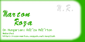 marton roza business card